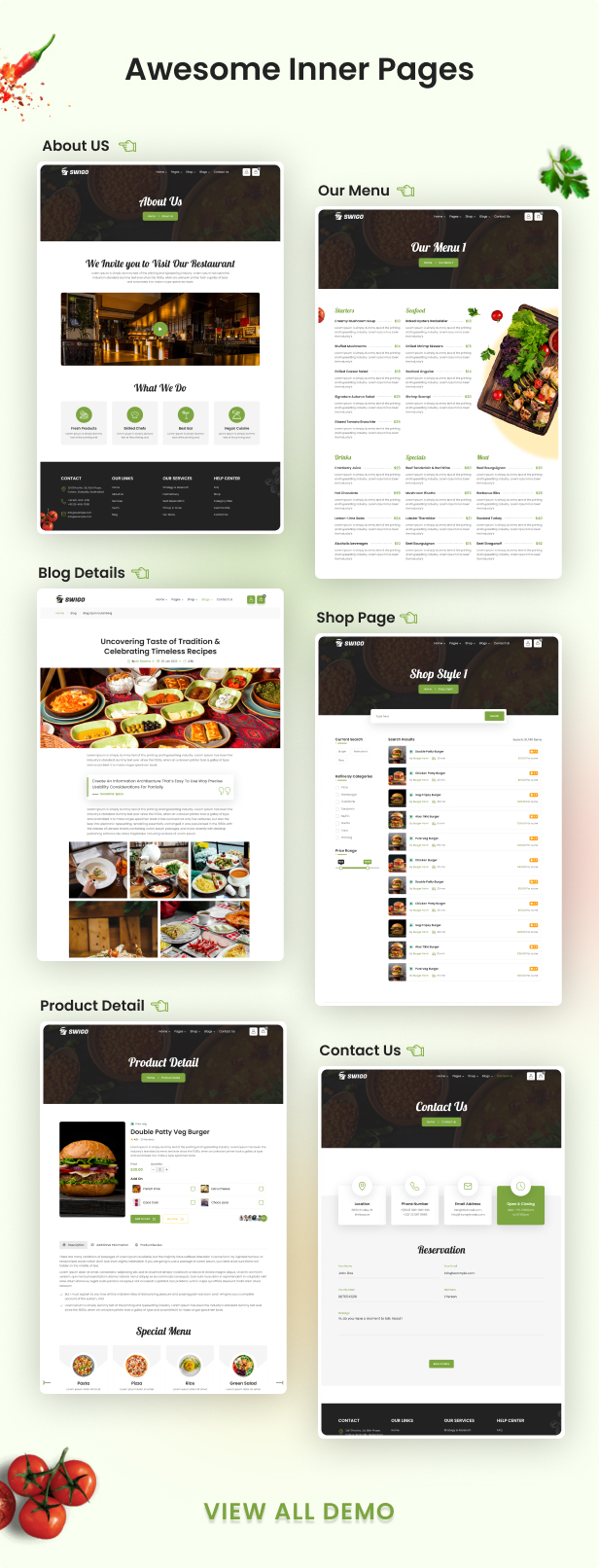 Swigo - Fast Food And Restaurant React Tailwind CSS Template