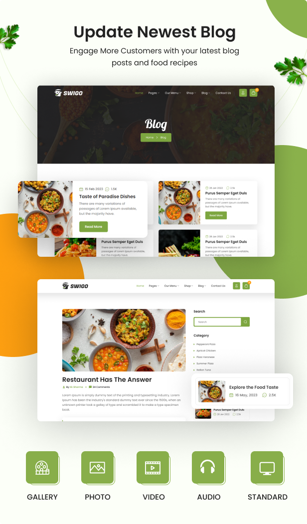 Swigo - Fast Food And Restaurant Tailwind CSS Template
